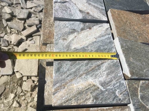 Плитка пилёная златолит Уральский для цоколя, отмостки купить в Тобольске